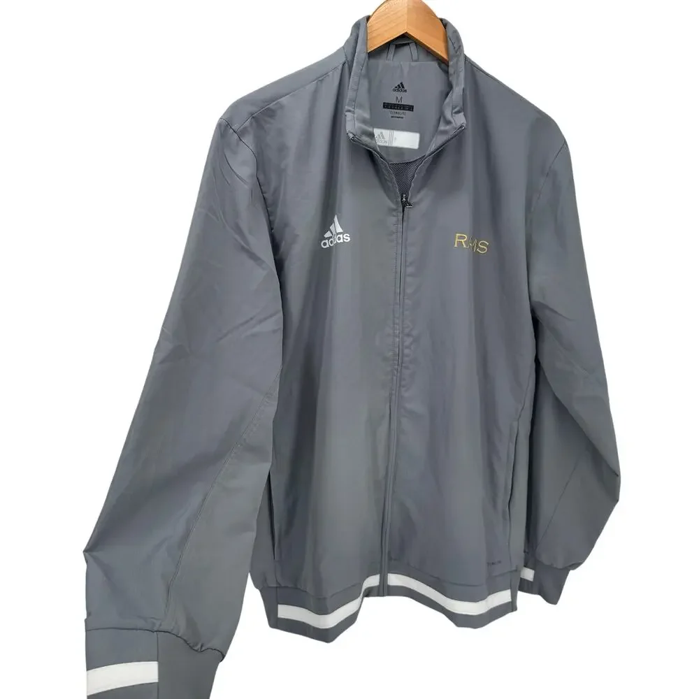 LA Rams Jacket Mens‎ Medium Gray Full Zip Climalite + Pockets NFL adidas